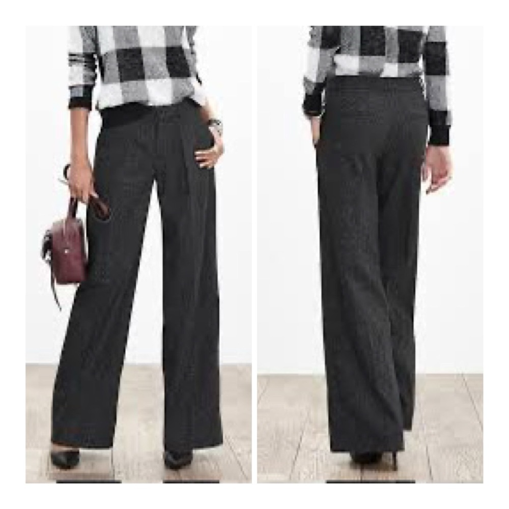 Banana Republic Charcoal Wide Leg Pants